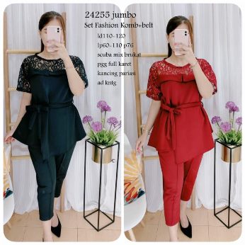 Kombinasi + Belt Setelan Jumbo  - Titip Jual