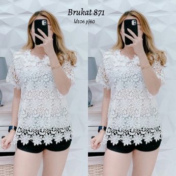 Atasan Brukat Putih  - Titip Jual