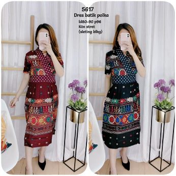 Batik Polka Dress - Titip Jual