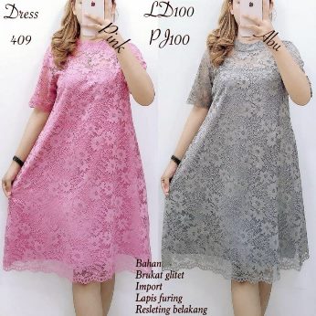 Brukat Dress Glitet Import  - Titip Jual