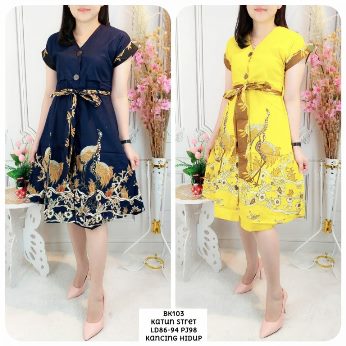 Dress Kancing Stret  - Titip Jual