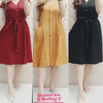 Dress Lila Pocket - Titip Jual