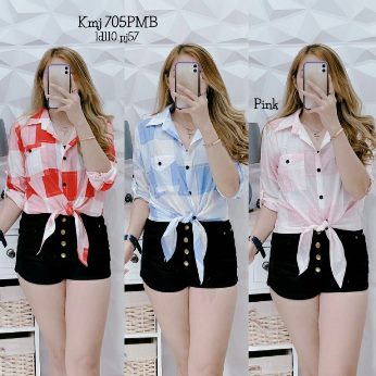 Katun Kemeja Motif Kotak - Titip Jual