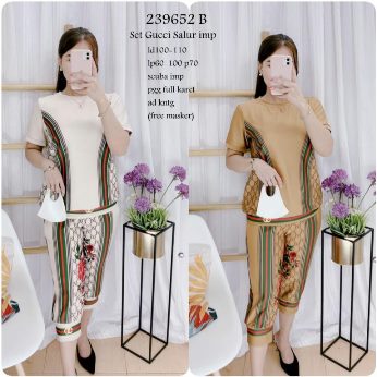 Set Gucci Salur Motif Bunga - Titip Jual